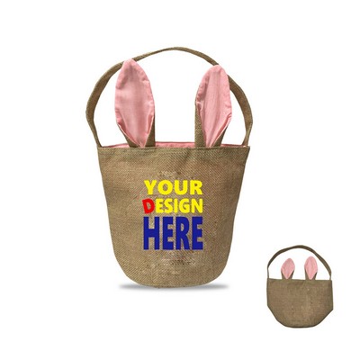 Easter Jute Bunny Tote Bag
