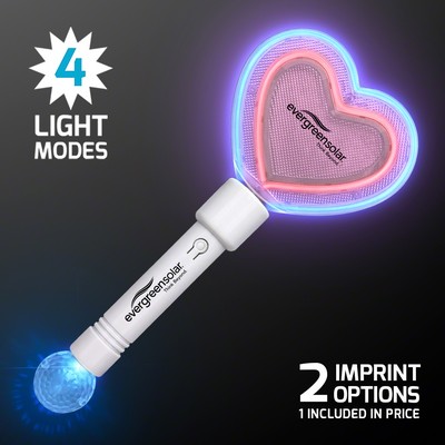 Flashing Rave Party Heart Wand - PRINTED