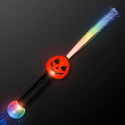 Fiber Optic Light Up Pumpkin Wands 15" - BLANK