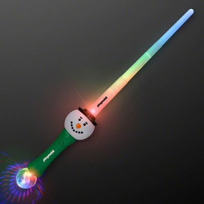 LED Snowman Toy Sword Expanding Saber - PRINTED