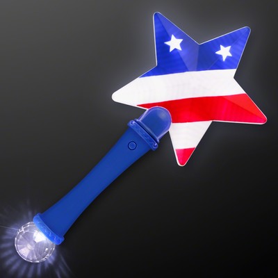 US Flag Star Light Up Wand 10.25" - BLANK